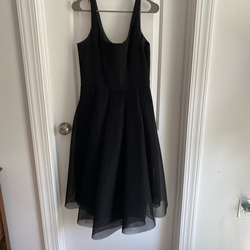Milly Black Midi Fit-and-Flare Dress